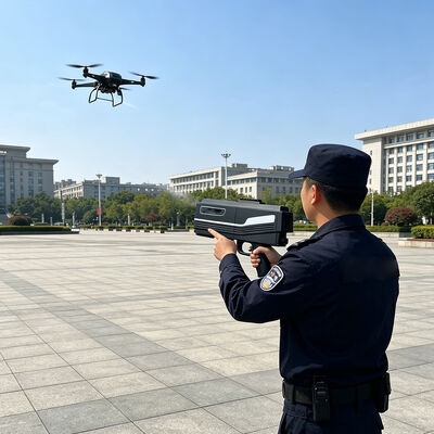 kopen KZ-21 Draagbare Lichtgewicht Drone Jammer 4 Band 1km Anti Drone Geweer Handheld Drone Signaalblokker Voor Beveiliging online vervaardiging